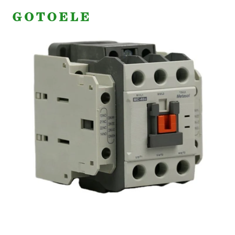 MC-40A AC mágneses kontaktor 3P 40A 18.5KW 1NO+1NC